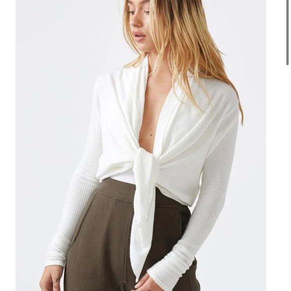 Joah Brown Front tie cardigan black one size - Picture 5 of 6